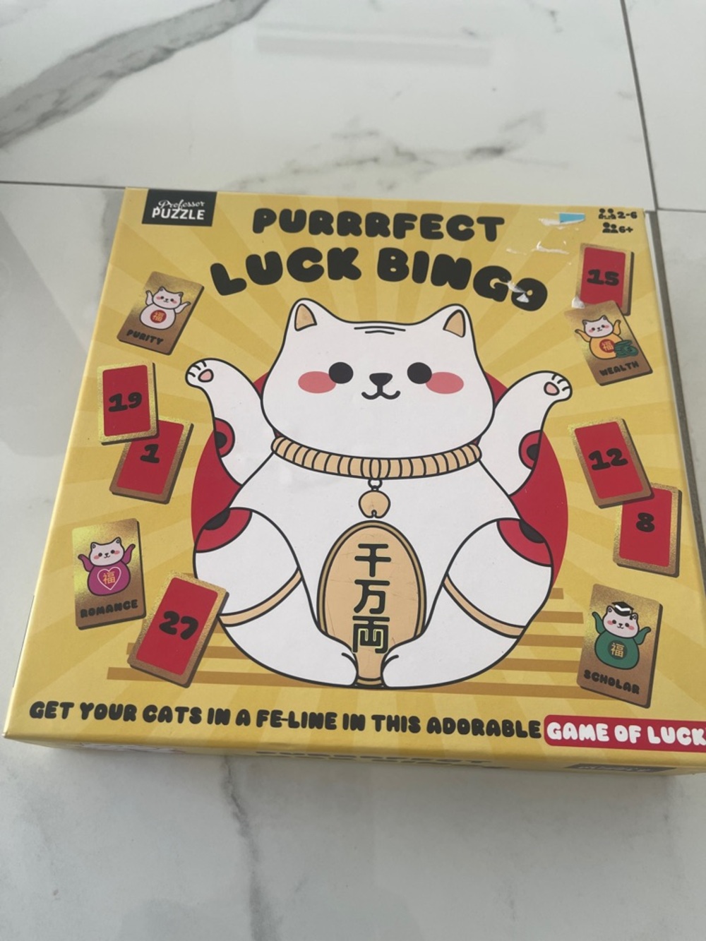 Purrfect Luck Bingo Cat Game - Yellow